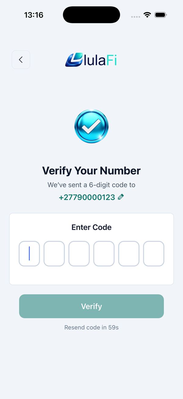 Welcome tour → phone number → Verify Your Number